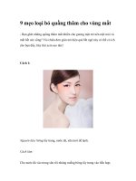 9 mẹo loại bỏ quầng thâm cho vùng mắt doc