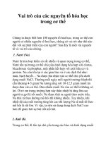 Vai trò của các nguyên tố hóa học trong cơ thể pptx