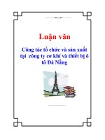 Luận văn: Công tác tổ chức và sản xuất tại công ty cơ khí và thiết bị ô tô Đà Nẵng pdf