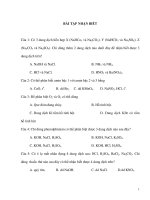 BÀI TẬP NHẬN BIẾTCâu 1: Có 3 dung dịch hỗn hợp X (NaHCo3 và Na2CO3); Y (NaHCO3 và ppt