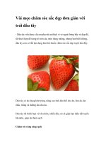 Vài mẹo chăm sóc sắc đẹp đơn giản với trái dâu tây pptx