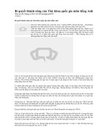 bí quyết thành công của thủ khoa quốc gia môn tiếng anh