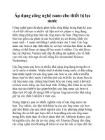 Áp dụng công nghệ nano cho thiết bị lọc nướcCông nghệ nano đã được phát doc