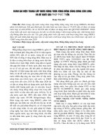 đánh giá hiện trạng cấp nước nông thôn vùng đồng bằng sông cửu long và đề xuất giải phát triển