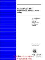 Financial Audit of the Department of Hawaiian Home Lands A Report to the Governor and the Legislature of the State of Hawaii Report No. 02-13 September 2002_part1 ppt