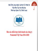Phân tích báo cáo chiến lược kinh doanh của công ty prudential việt nam 2014 2020