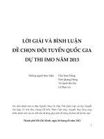 lời giải và bình luận đề chọn đội tuyển quốc gia dự thi imo năm 2013