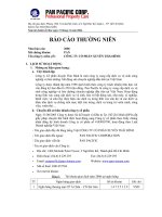 báo cáo thường niên 2006 năm tài chính kết thúc ngày 31 tháng 12 năm 2006 công ty cổ phần xuyên thái bình
