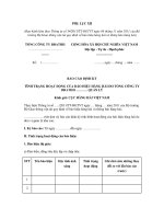 MẪU BÁO CÁO ĐỊNH KỲ TÌNH TRẠNG HOẠT ĐỘNG CỦA BÁO HIỆU HÀNG HẢI DO TỔNG CÔNG TY BĐATHH ……….. QUẢN LÝ pptx