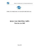 công ty cổ phần đầu tư xây dựng phú hưng gia báo cáo thường niên năm báo cáo 2009