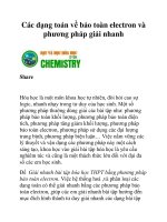 Các dạng toán về bảo toàn electron và phương pháp giải nhanh potx