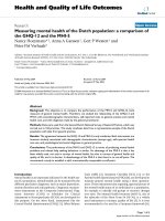 Health and Quality of Life Outcomes BioMed Central Research Open Access Measuring mental health docx