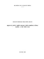 dịch vụ iptv trên mạng viễn thông công cộng – các yêu cầu