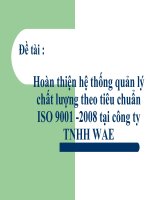 phương pháp hoàn thiện hệ thống quản lý chất lượng theo iso 9001-2008 tại công ty TNHH wae