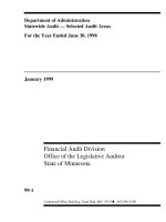Department of Administration Statewide Audit — Selected Audit Areas For the Year Ended June 30, 1998 January 1999 potx