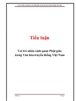 Vai trò nhân sinh quan Phật giáo trong Văn hóa truyền thống Việt Nam