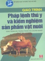 Giáo trình pháp lênh thú y và kiểm nghiệm sản phẩm vật nuôi part 1 pot