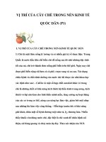 VỊ TRÍ CỦA CÂY CHÈ TRONG NỀN KINH TẾ QUỐC DÂN (P1)I. docx