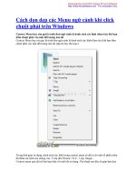 Cách dọn dẹp các Menu ngữ cảnh khi click chuột phải trên Windows docx