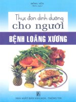 Thực đơn dinh dưỡng cho người bệnh loãng xương part 1 doc