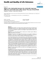 Health and Quality of Life Outcomes BioMed Central Research Open Access What is the relationship docx