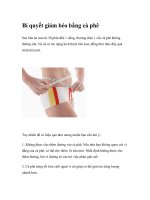 Bí quyết giảm béo bằng cà phê docx