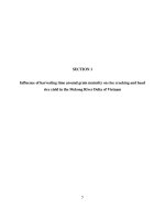 Section 1:Influence of harvesting time around grain maturity on rice cracking and head rice yield in the Mekong River Delta of Vietnam 