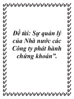 Đề tài: Sự quản lý của Nhà nước các Công ty phát hành chứng khoán”. pot