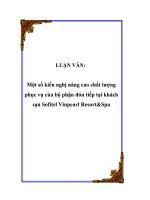 đề tài một số kiến nghị nâng cao chất lượng phục vụ của bộ phận đón tiếp tại khách sạn sofitel vinpearl resort&spa