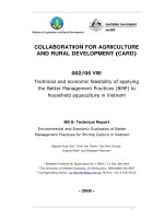 Collaboration for Agriculture & Rural Development: Technical and economic feasibility of applying the Better Management Practices (BMP) to household aquaculture in Vietnam - MS 8 