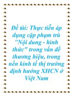 Đề tài: Thực tiễn áp dụng cặp phạm trù 