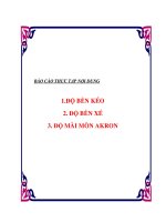 báo cáo độ bền kéo, độ bền xé, độ mài mòn akron