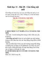 Sinh học 11 - Bài 20 - Cân bằng nội môi potx