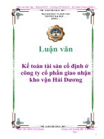 Kế toán tài sản cố định ở công ty cổ phần giao nhận kho vận hải dương