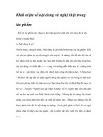 Khái niệm về nội dung và nghệ thật trong tác phẩm ppt