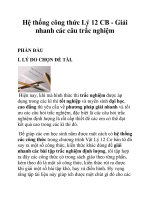 Hệ thống công thức Lý 12 CB - Giải nhanh các câu trắc nghiệm doc