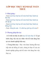 LỚP HỌC THỰC HÀNH KẾ TOÁN THUẾ pptx