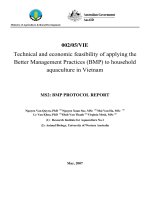 Technical and economic feasibility of applying the Better Management Practices (BMP) to household aquaculture in Vietnam - MS2