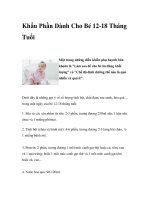 Khẩu Phần Dành Cho Bé 12-18 Tháng Tuổi pdf