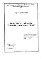 Dự án đầu tư thành lập xí nghiệp sản xuất cáp quang