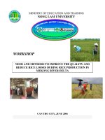 NEED AND METHODS TO IMPROVE THE QUALITY AND REDUCE RICE LOSSES DURING RICE PRODUCTION IN MEKONG RIVER DELTA pptx