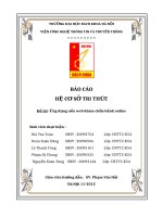 Báo cáo hệ cơ sở tri thức Hệ thống khám bệnh trực tuyến nền web