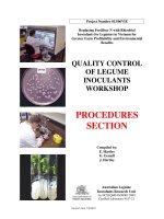 QUALITY CONTROL OF LEGUME INOCULANTS WORKSHOP - PROCEDURES SECTION potx