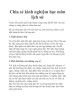 Chia sẻ kinh nghiệm học môn lịch sử ppt