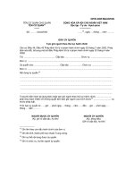 MẪU GIẤY ỦY QUYỀN Tạm giữ người theo thủ tục hành chính potx