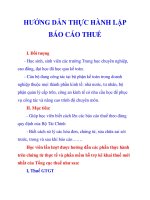 HƯỚNG DẪN THỰC HÀNH LẬP BÁO CÁO THUẾ ppt