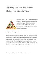 Vận Động Viên Thể Thao Và Dinh Dưỡng: 4 Sai Lầm Cần Tránh pdf