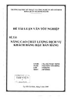Nâng cao chất lượng dịch vụ khách hàng hậu bán hàng