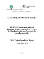 Báo cáo khoa học nông nghiệp 