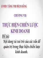 Nội dung và vai trò của các vấn đề quản trị trong thực hiện chiến lược. pot